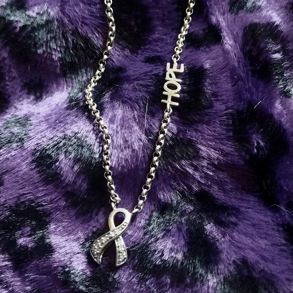 925 silver cancer awareness necklace